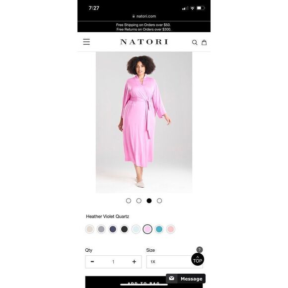 NATORI SHANGRI-LA TENCEL™ ROBE LARGE - Picture 1 of 6